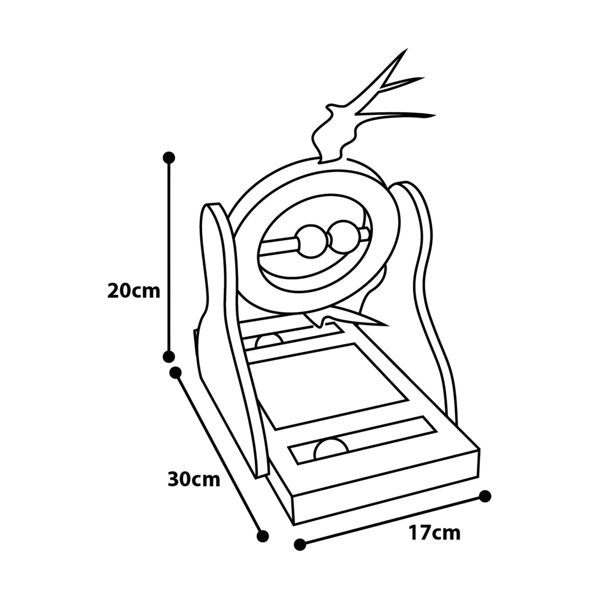 KARLIE Mobile en bois – Jouet avec griffoir pour chat – photo 3