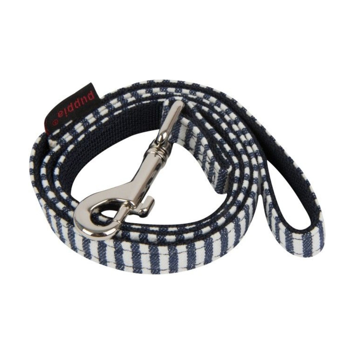 PUPPIA Laisse Bobby – Laisse doublée rayée bleue pour chien, 2 m – photo 1