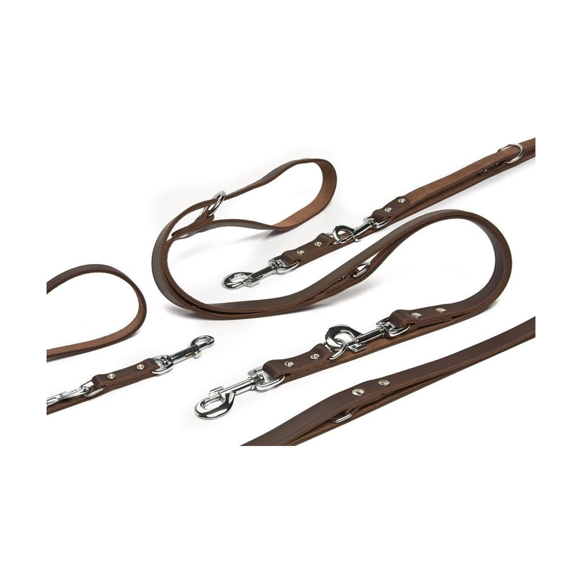 Laisse de dressage en cuir marron 240 x 18 mm