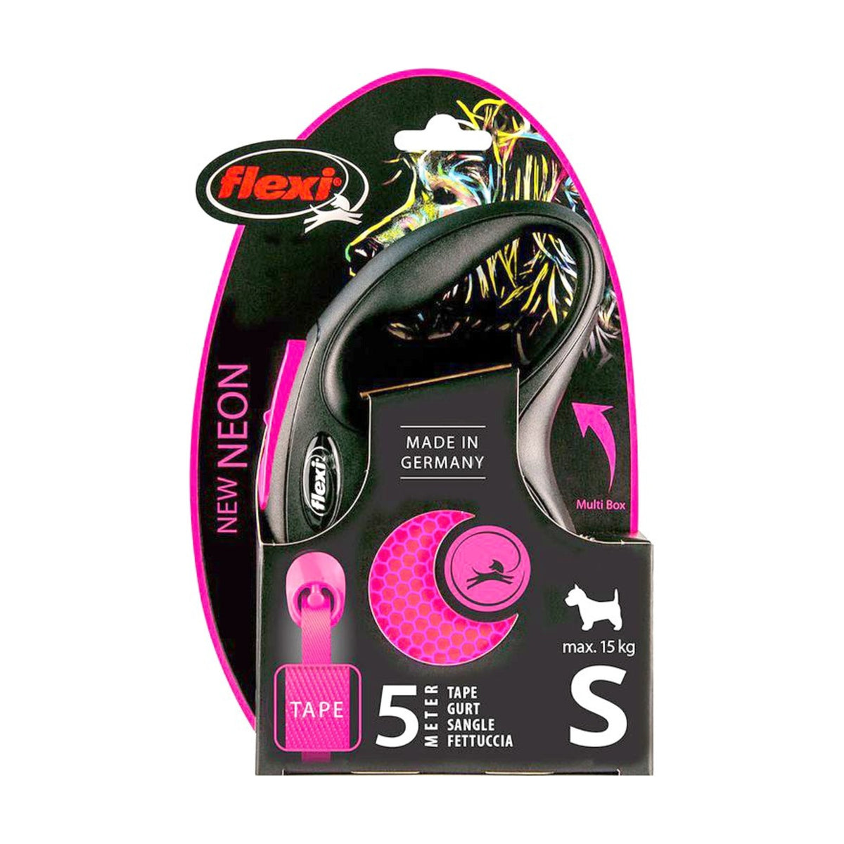 FLEXI Neon – Laisse à enrouleur sangle 5 m pour chien jusqu'à 25 kg – photo 5