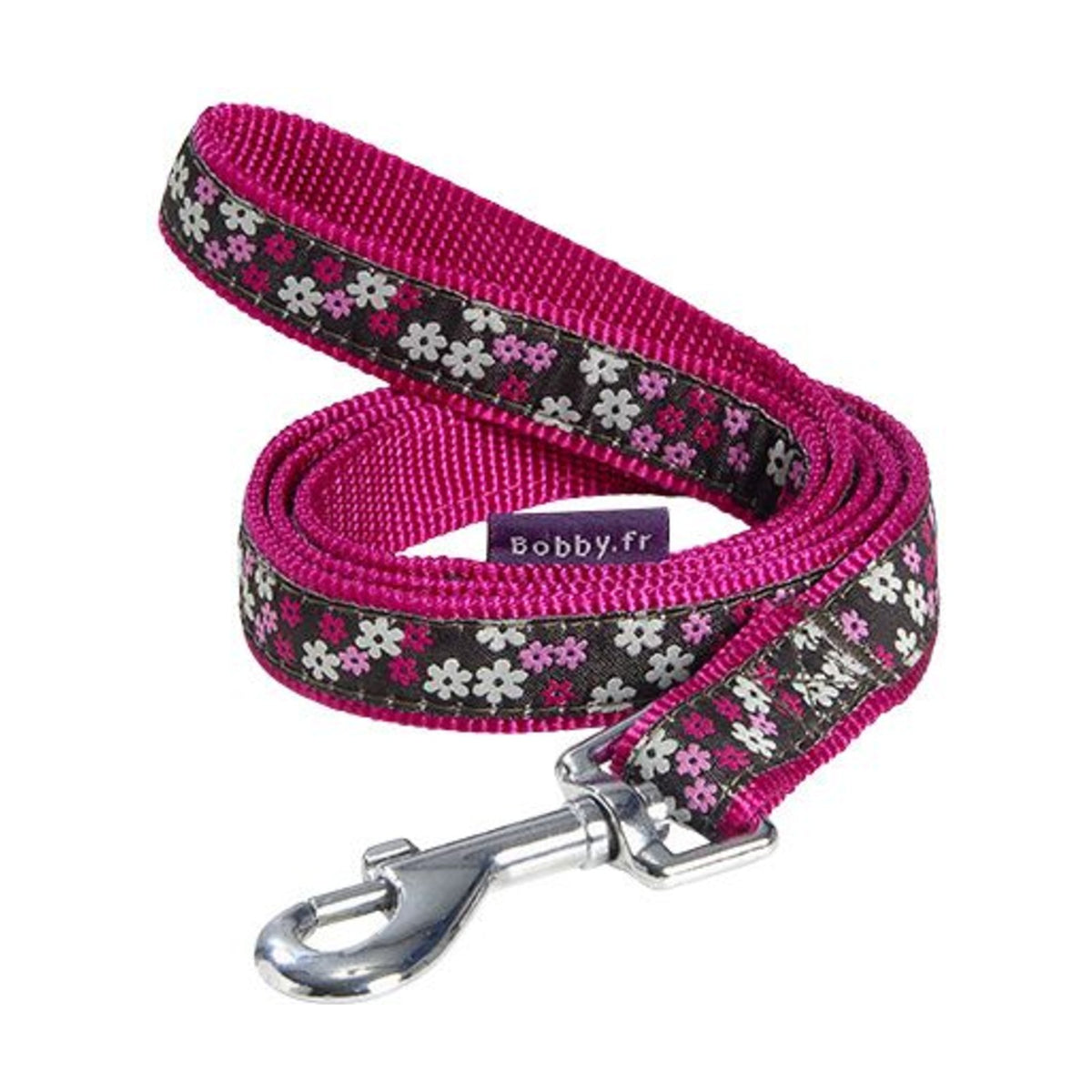 BOBBY Laisse Flower – Laisse nylon à galon fleuri pour chien – photo 2