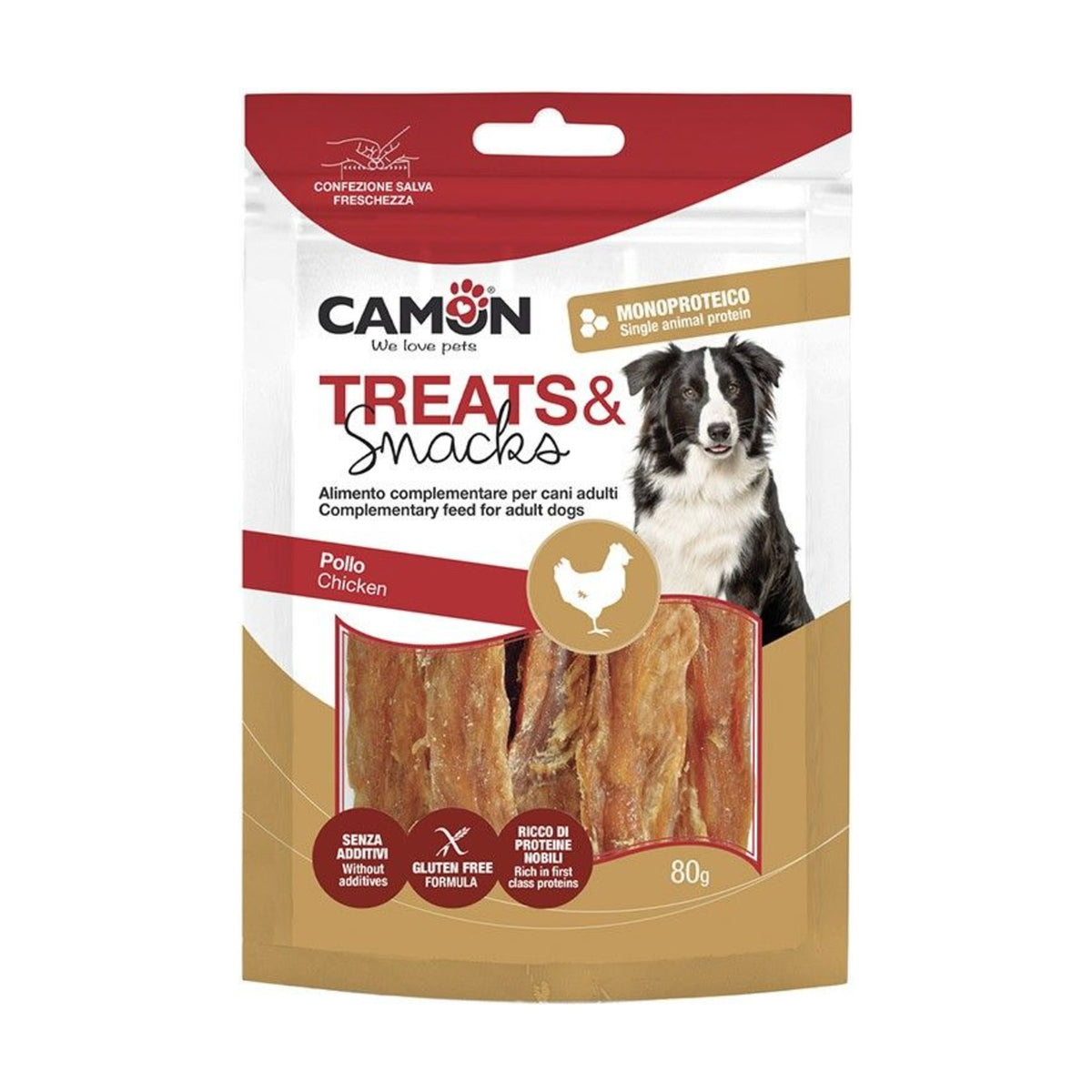 CAMON Lamelles fines de poulet – Friandises pour chien 80 g – photo 1