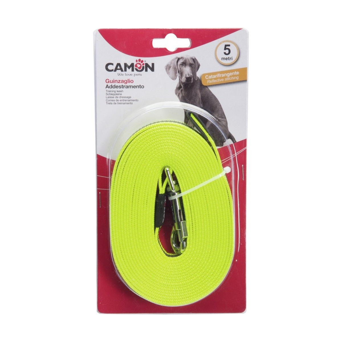 CAMON Longe plate réfléchissante – Longe de dressage en nylon pour chien – photo 2