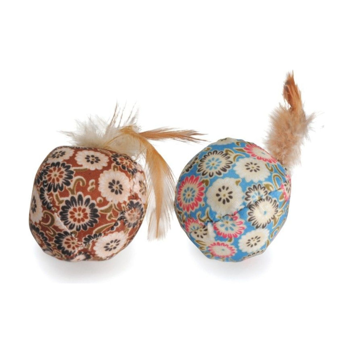 Lot de 2 balles en tissus avec plume