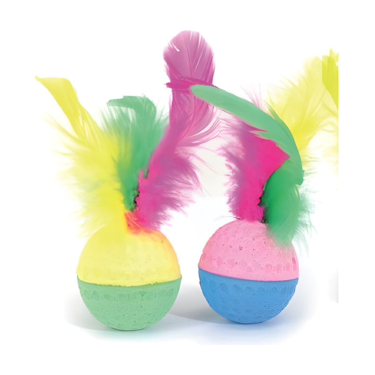 Lot de 2 balles éponge avec plumes