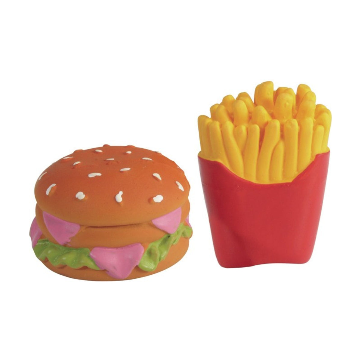 CAMON Burger & Frites – Lot de 2 jouets sonores en latex pour chien – photo 3