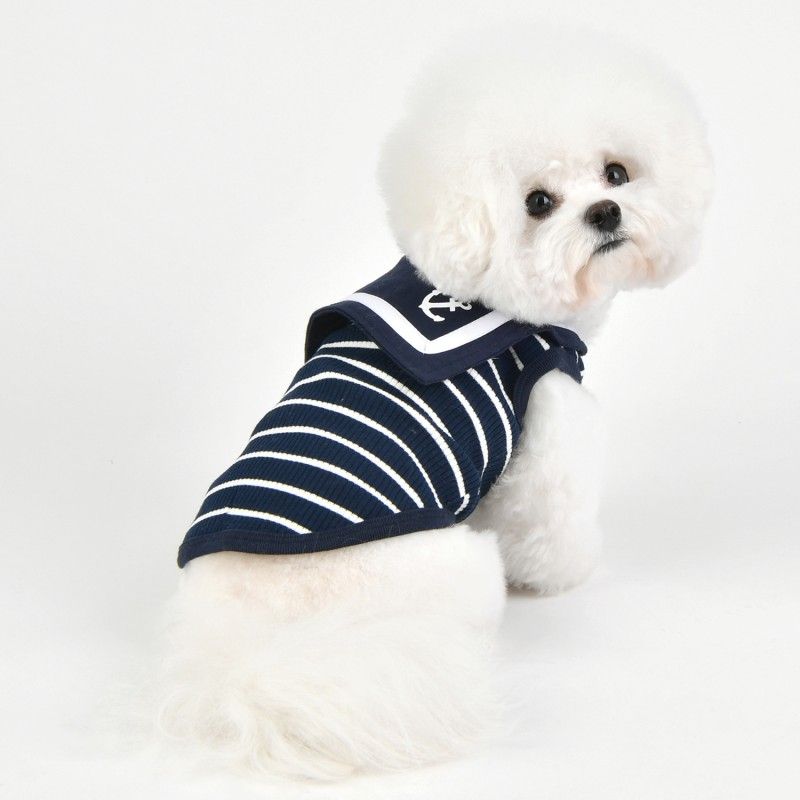 PINKAHOLIC T-shirt Cordelia – T-shirt marinière à col marin pour chien – photo 7