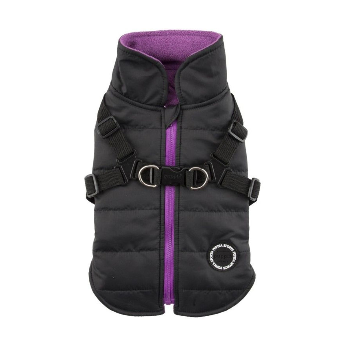 PUPPIA Manteau Mountaineer – Manteau polaire à harnais intégré pour chien, s - dos 17/19 cm, poitrail 32/34 cm, cou 22/23 cm, m - dos 24/26 cm, poitrail 38/42 cm, cou 25/27 cm ou l - dos 27/29 cm, poitrail 44/48 cm, cou 29/31 cm – photo 1