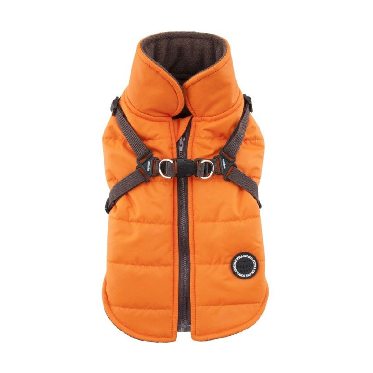 PUPPIA Manteau Mountaineer – Manteau polaire à harnais intégré pour chien, s - dos 17/19 cm, poitrail 32/34 cm, cou 22/23 cm, m - dos 24/26 cm, poitrail 38/42 cm, cou 25/27 cm ou l - dos 27/29 cm, poitrail 44/48 cm, cou 29/31 cm – photo 1