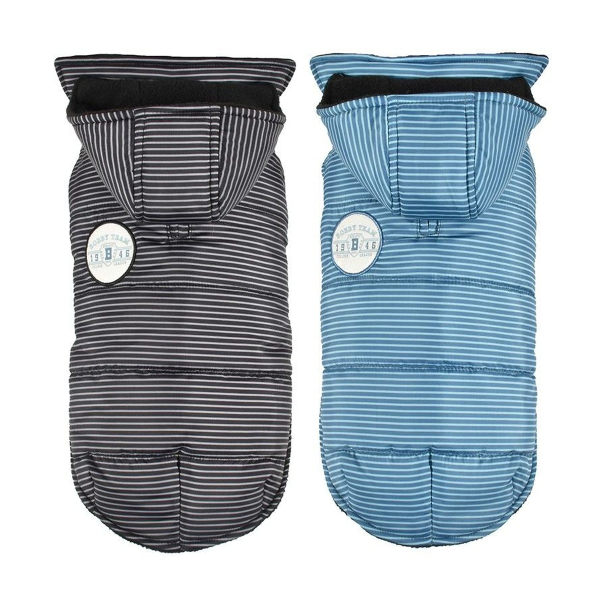 BOBBY Manteau Rayé – Doudoune à capuche amovible doublée polaire pour chien – photo 1