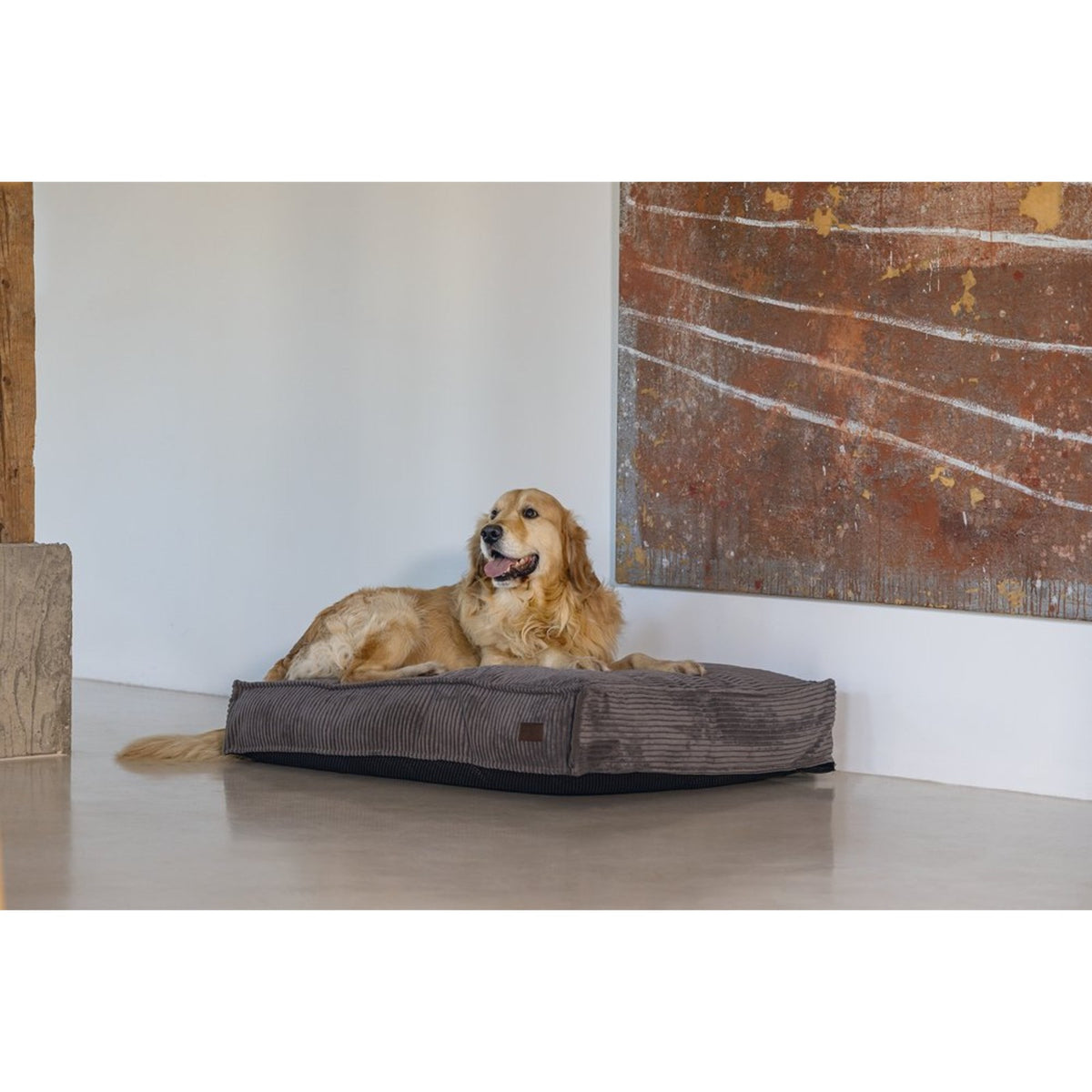 DESIGNED BY LOTTE Matelas Ribbed marron – Coussin en velours côtelé pour chien – photo 5