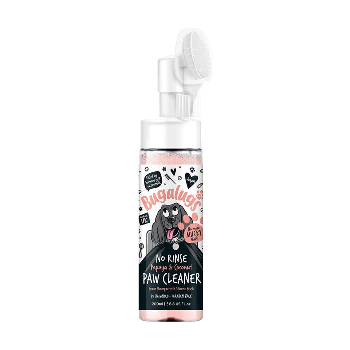 BUGALUGS Nettoyant pattes sans rinçage avec brosse silicone – chien et chat – photo 1