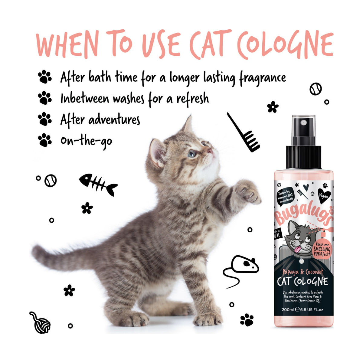 BUGALUGS Parfum Chat Papaye & Coco – Eau de Cologne pour chat – photo 4