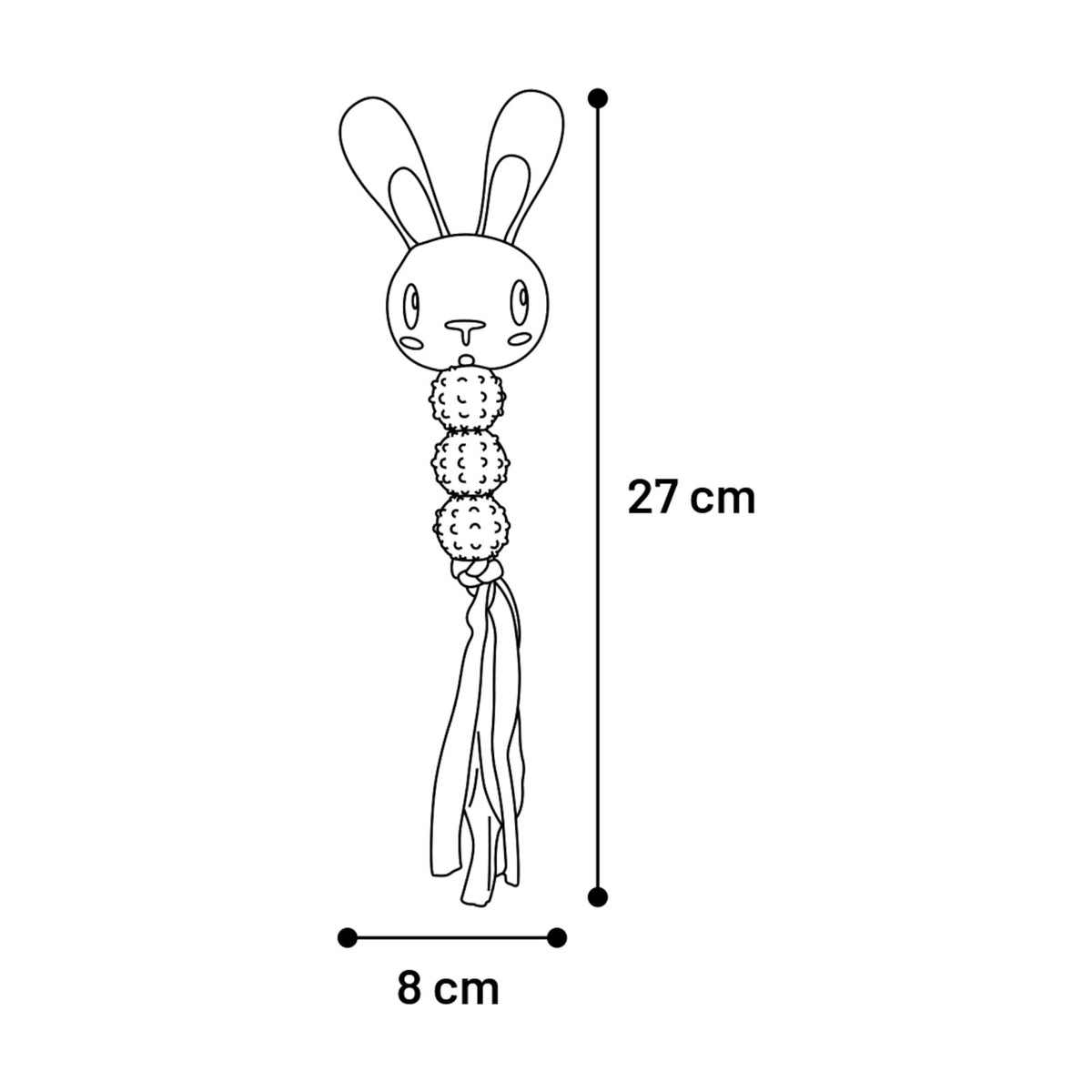 FLAMINGO Peluche lapin avec perles – Jouet sonore pour chiot – photo 2