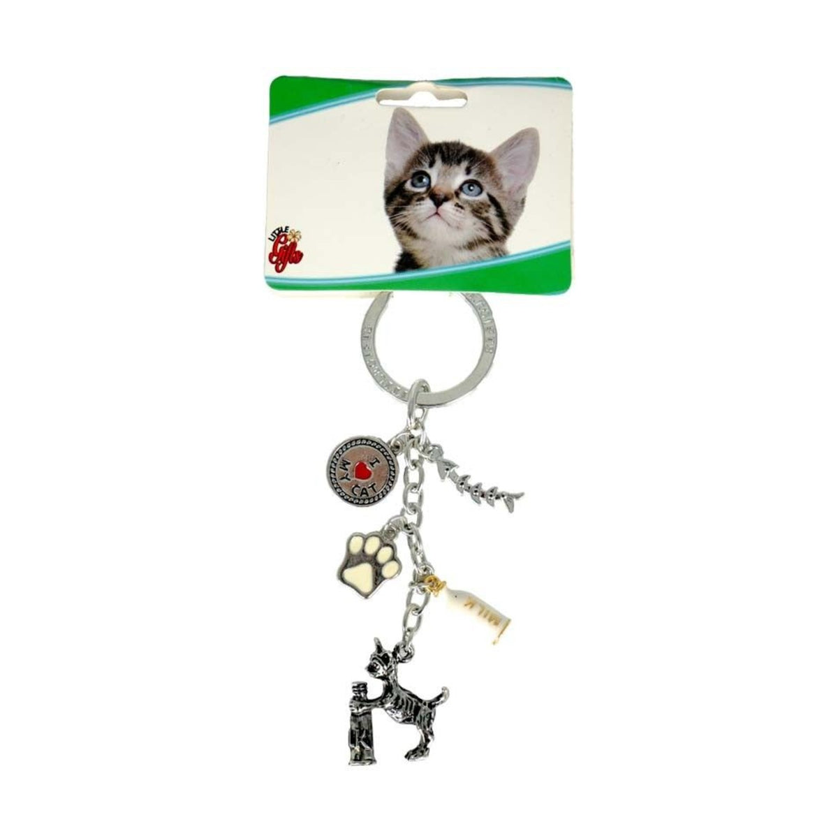 Porte-clés chat – Breloques race de chat et médaille « I ♥ MY CAT » – photo 4