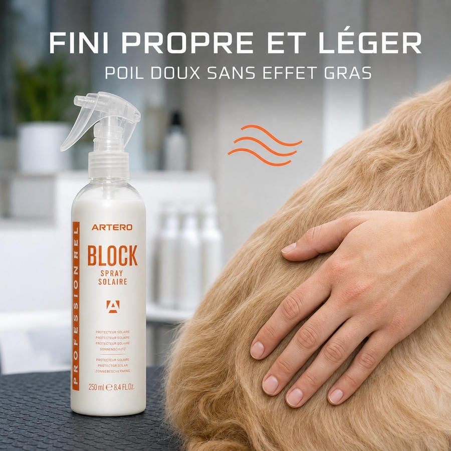 ARTERO Block – Spray protecteur solaire pour le pelage du chien et du chat – photo 3