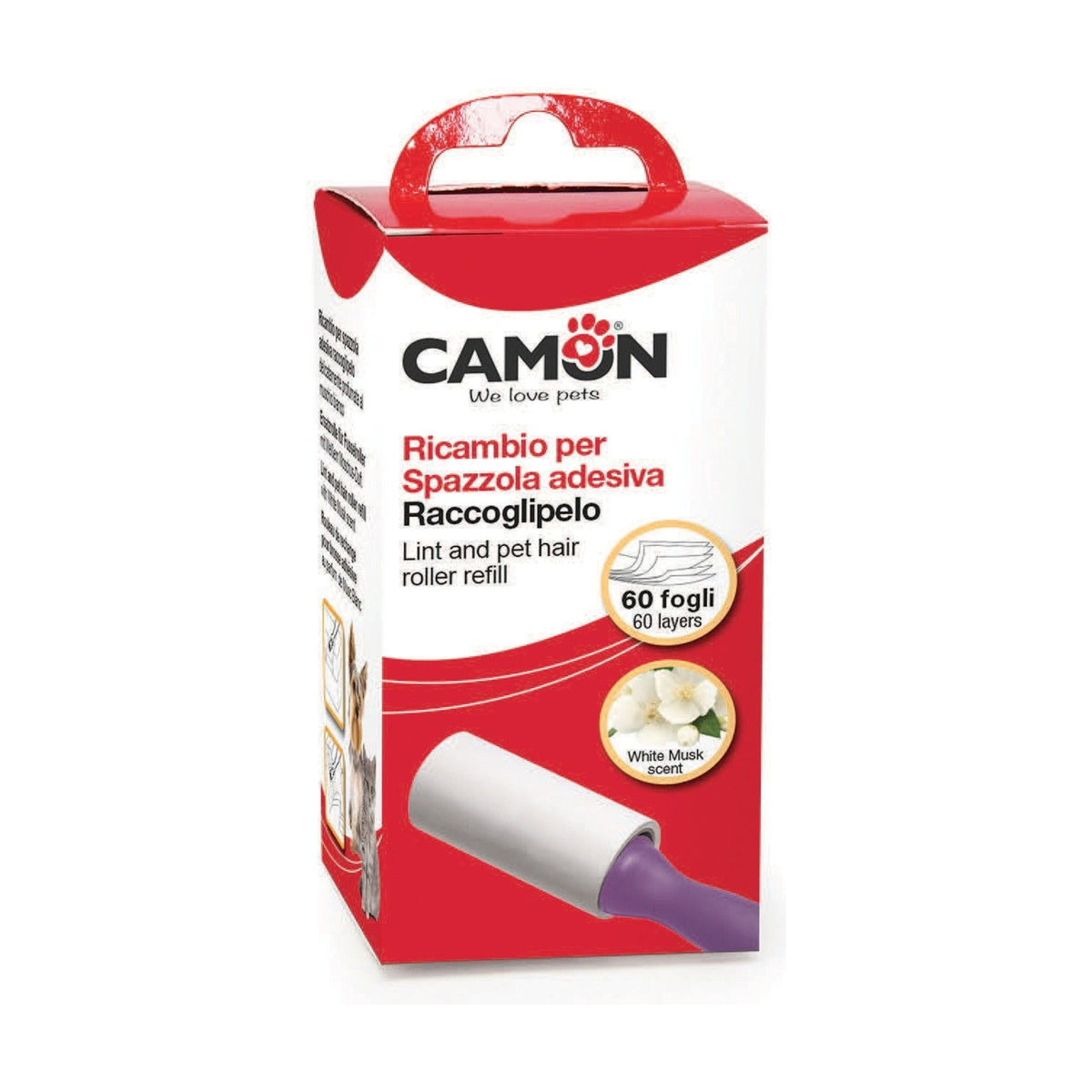 Recharge rouleau ramasse poils, 60 feuilles