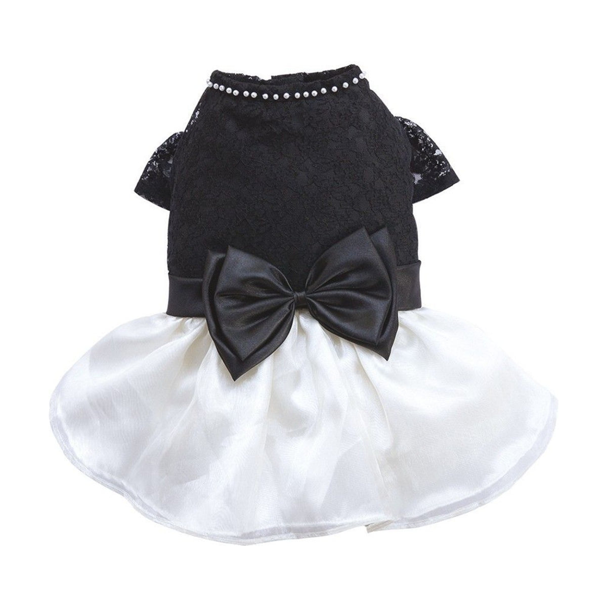 Robe dentelle noire et blanche