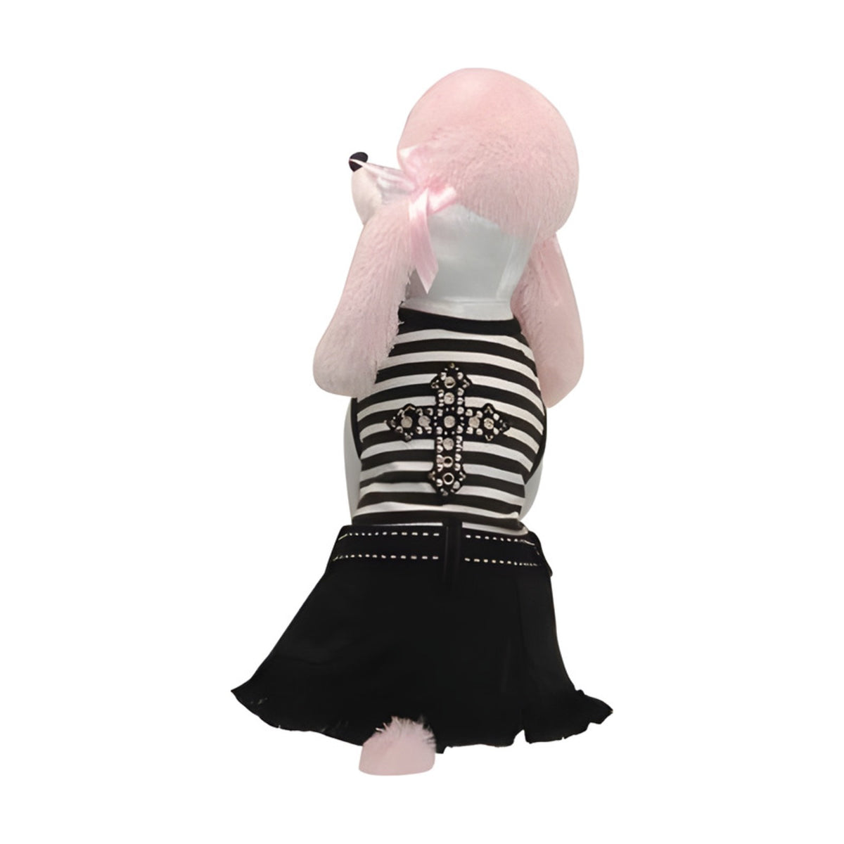 HIP DOGGIE Robe gothique – Robe noire et blanche à croix en rivets pour chienne – photo 2