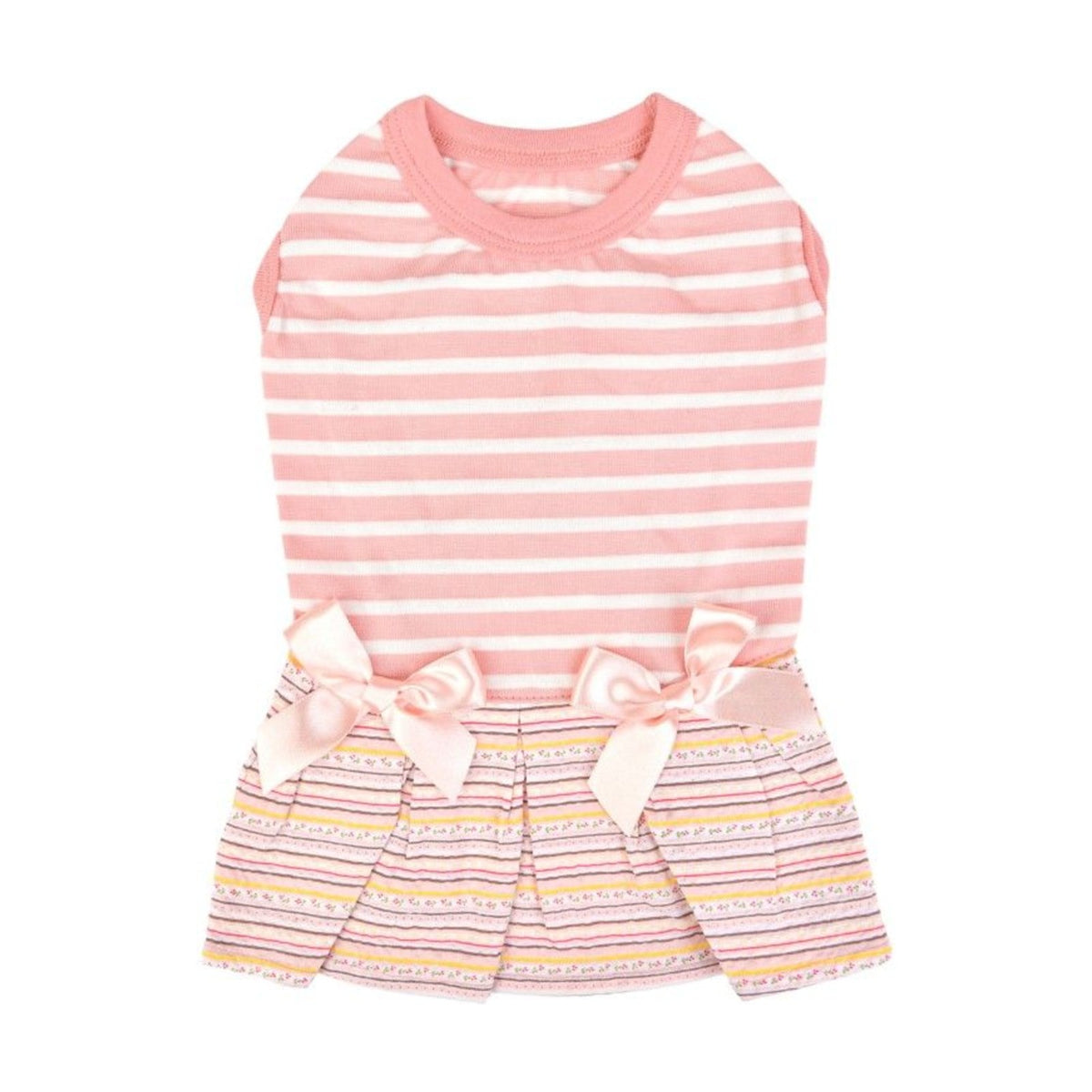 PINKAHOLIC Robe Joie – Robe d'été rayée avec nœud pour chienne – photo 2