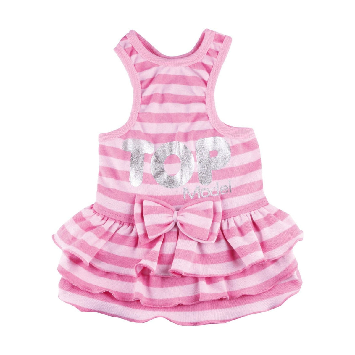 Robe t-shirt rayée rose Top Model