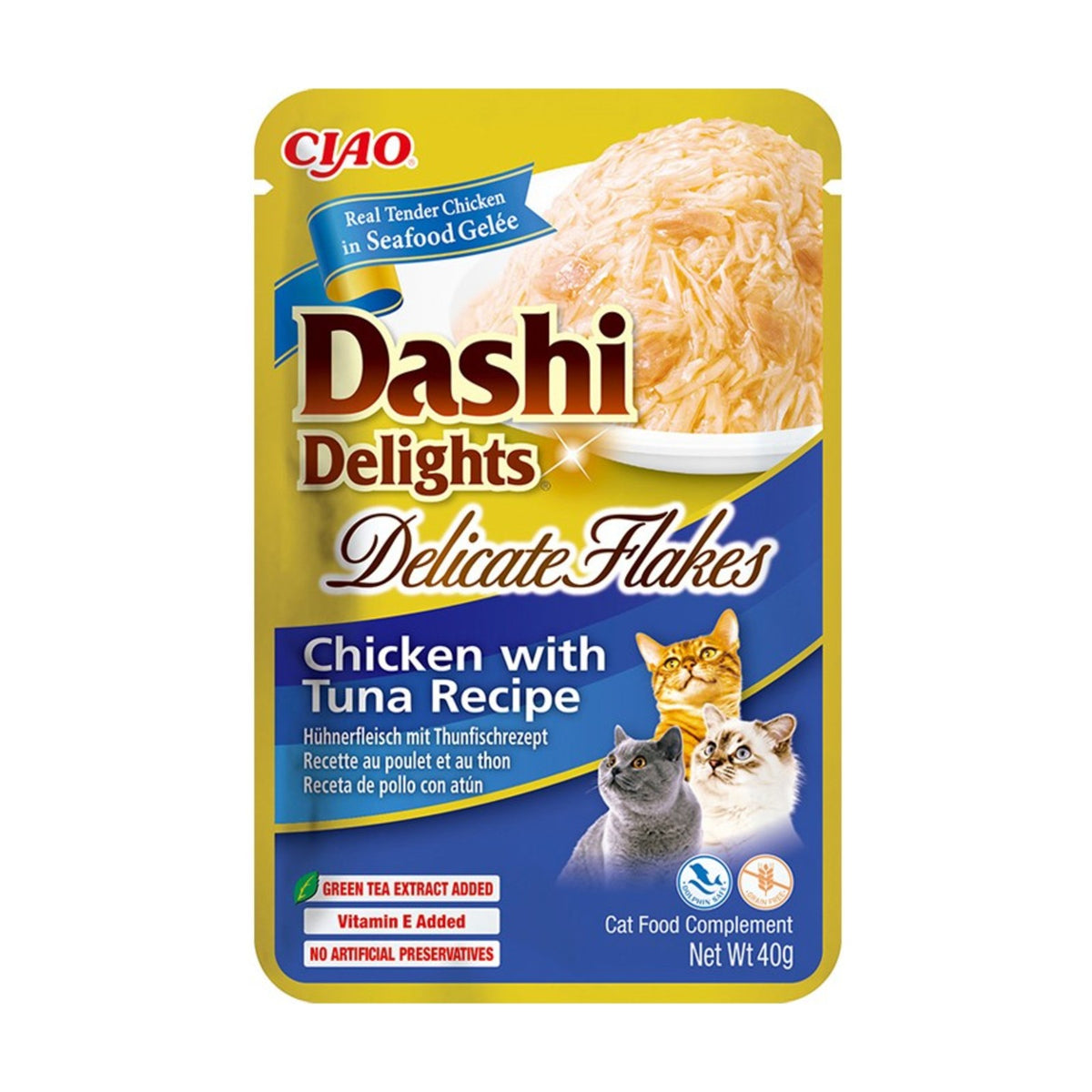 INABA Dashi Delights Delicate Flakes – Pâtée pour chat au poulet (40 g) – photo 2