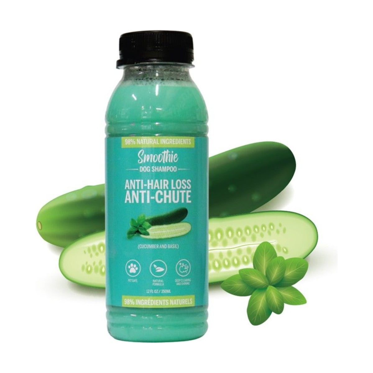 Smoothie Shampoing anti-chute – Concombre et basilic pour chien et chat – photo 1