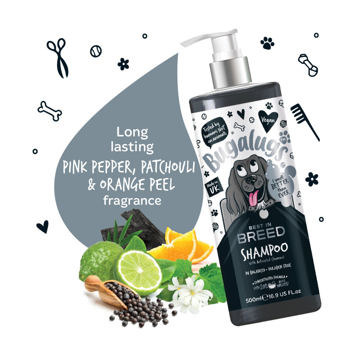 BUGALUGS Best in Breed – Shampoing au charbon actif pour chien – photo 2