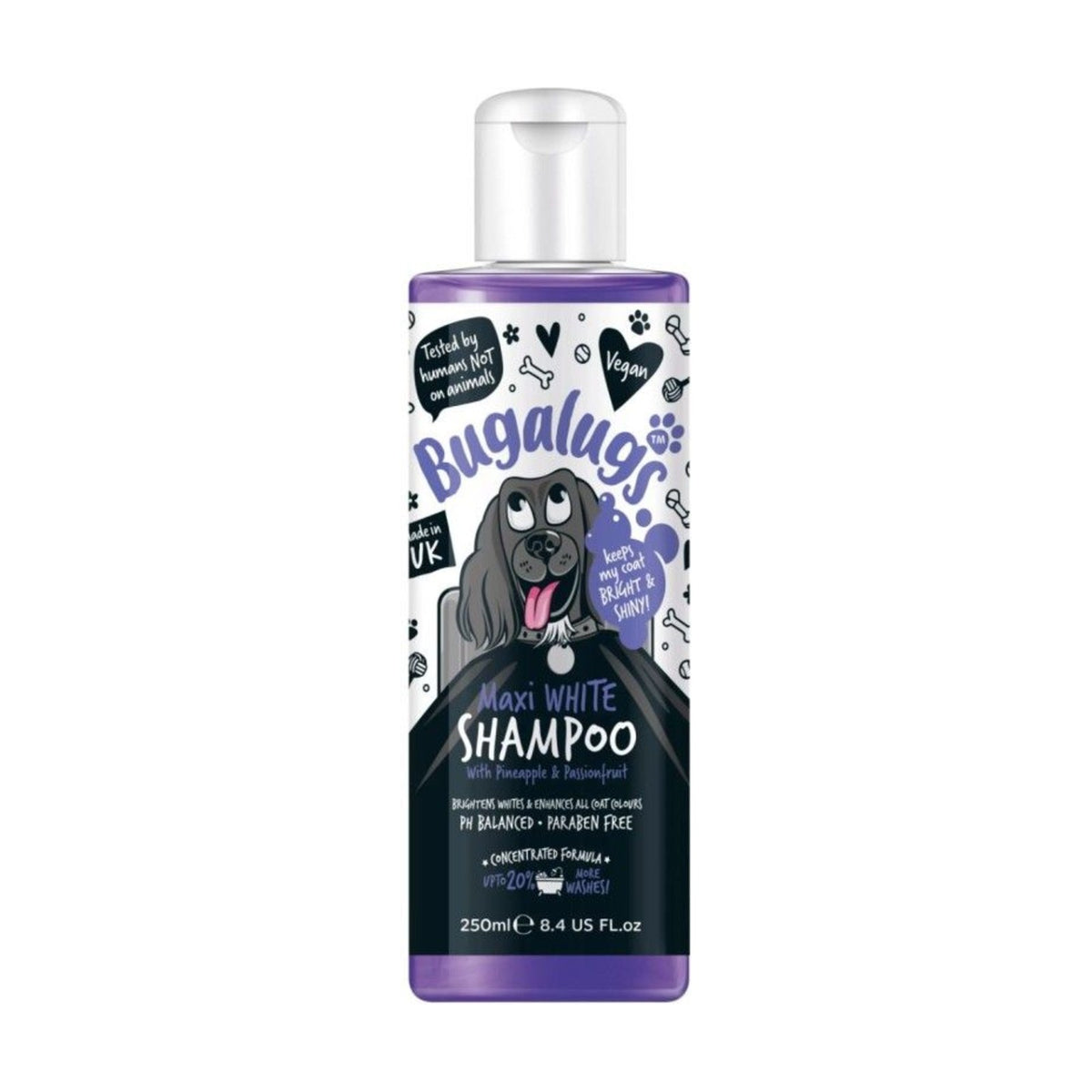 BUGALUGS Maxi White – Shampoing raviveur de couleur pour chien – photo 1