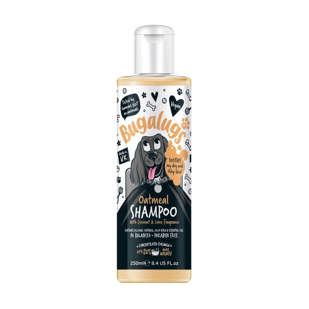 BUGALUGS Oatmeal & Aloe Vera – Shampoing chien peau sensible coco & citron vert – photo 1