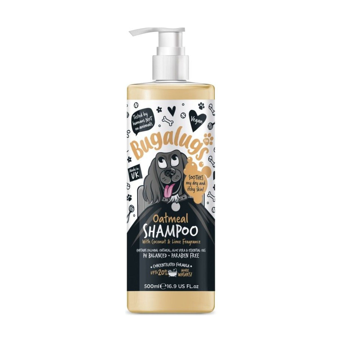 BUGALUGS Oatmeal & Aloe Vera – Shampoing chien peau sensible coco & citron vert – photo 2