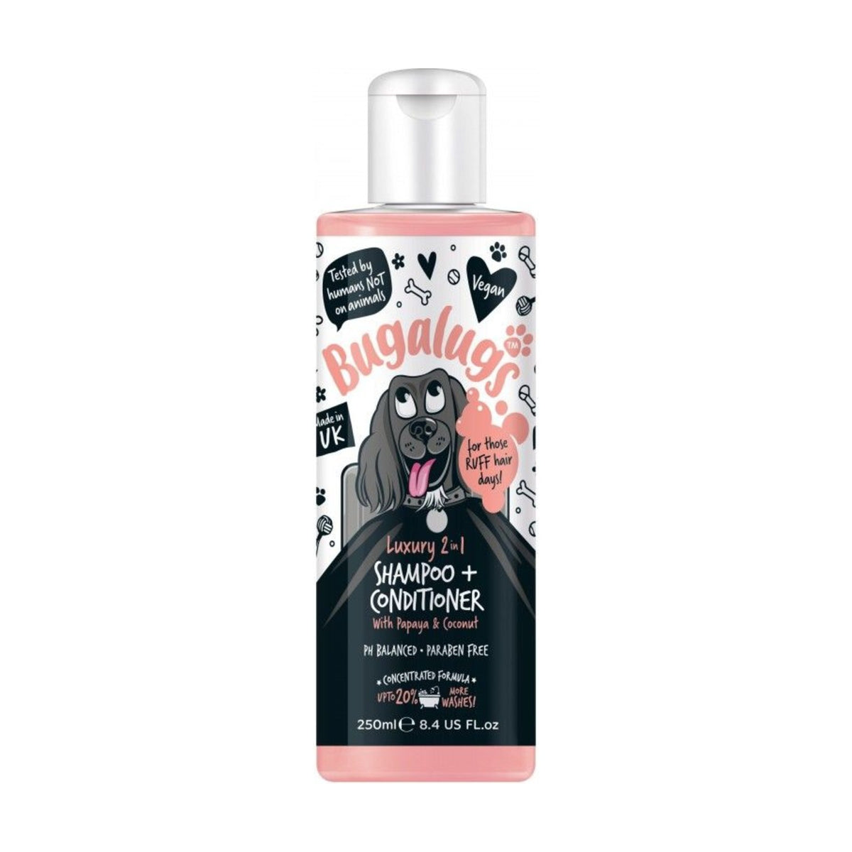 BUGALUGS Luxury 2 en 1 – Shampoing et après-shampoing chien papaye & coco – photo 1
