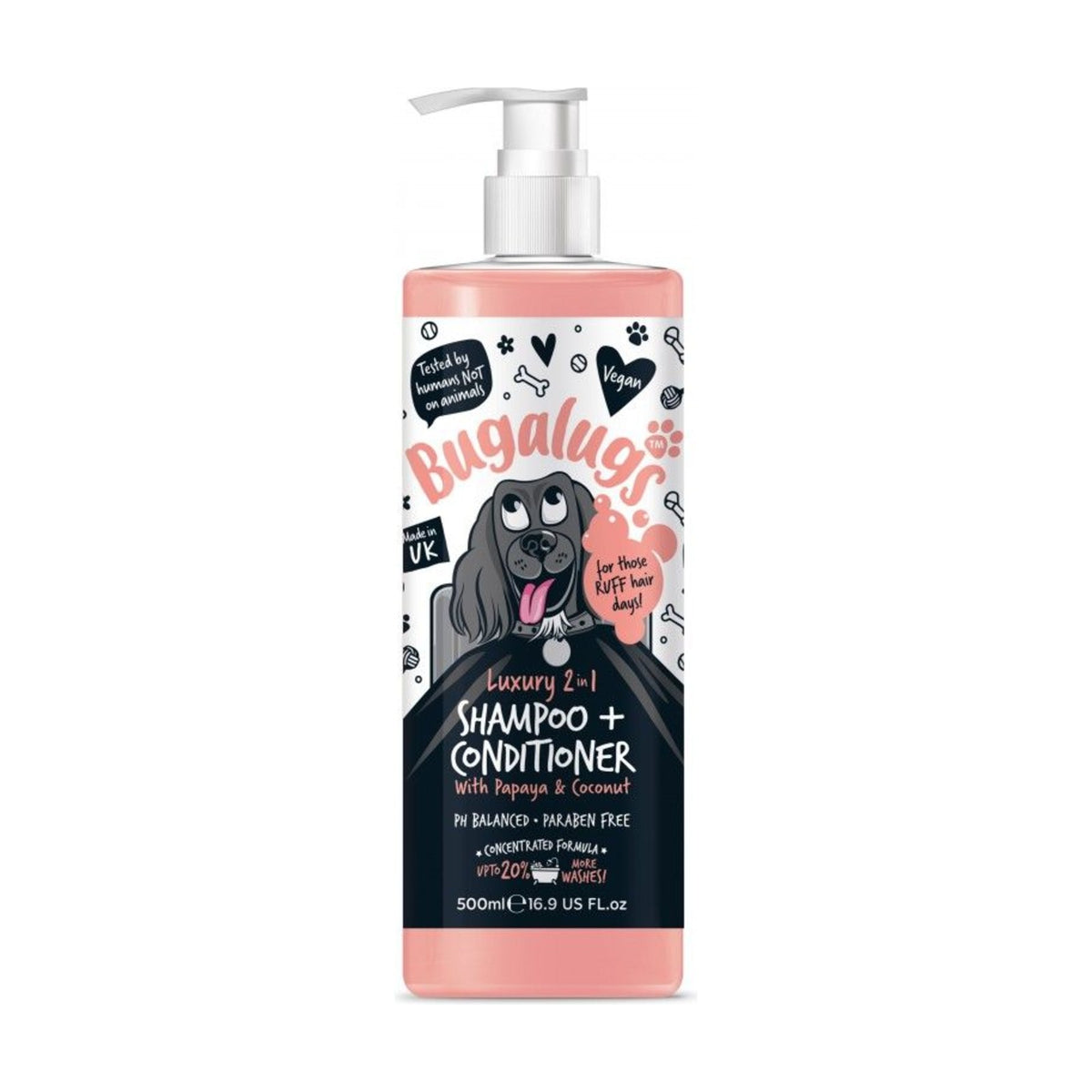 BUGALUGS Luxury 2 en 1 – Shampoing et après-shampoing chien papaye & coco – photo 2