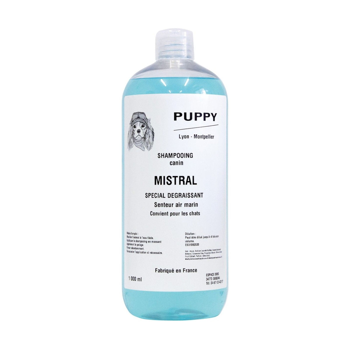 PUPPY Mistral – Shampoing dégraissant pour chien et chat senteur marine – photo 2
