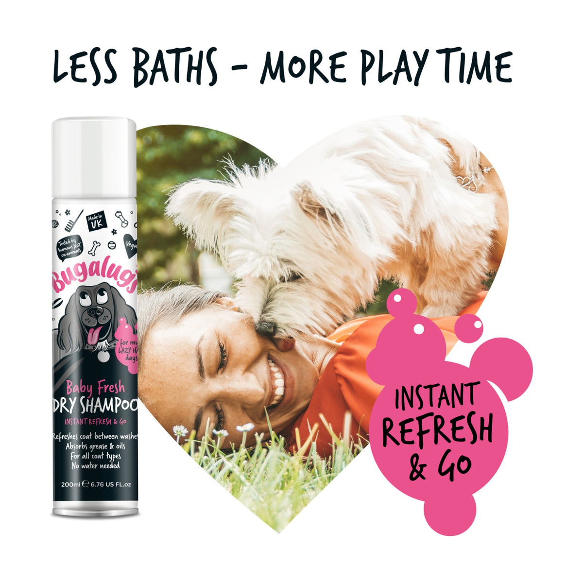 BUGALUGS Baby Fresh – Shampoing sec en spray pour chien – photo 4