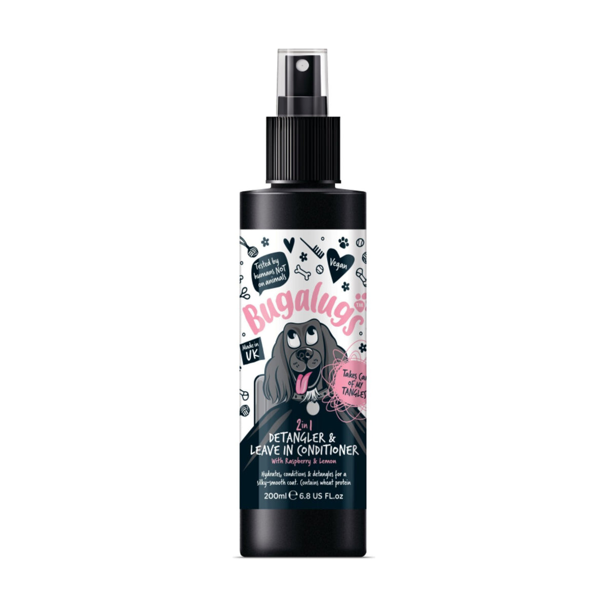 BUGALUGS Démêlant 2 en 1 – Spray démêlant pour chien framboise & citron – photo 1