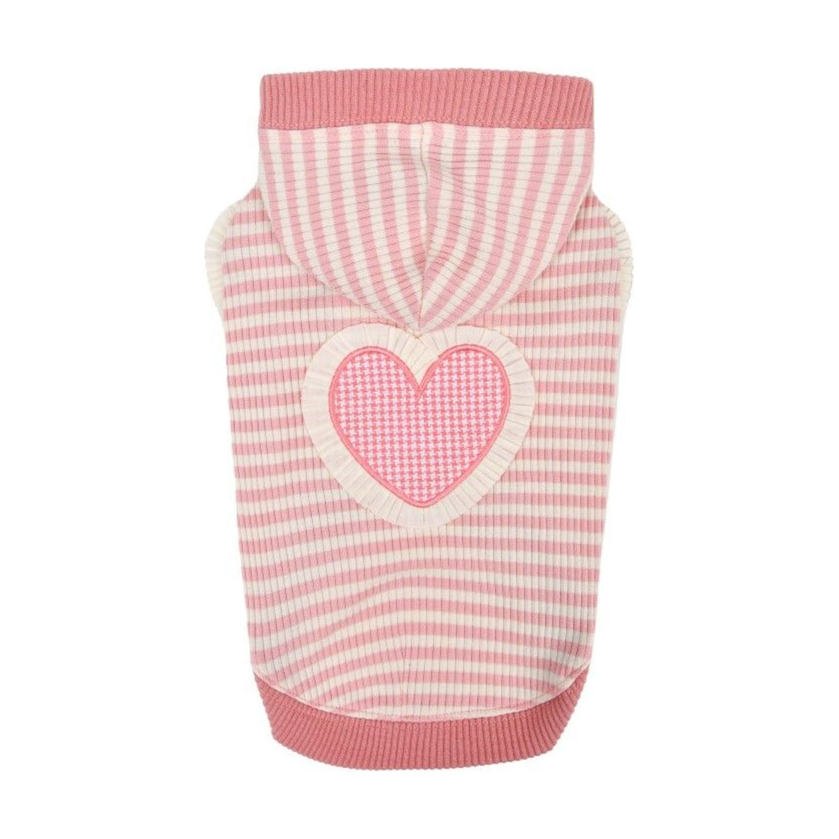 PINKAHOLIC Sweat à capuche Anika – Sweat rayé à motif cœur pour chien – photo 2