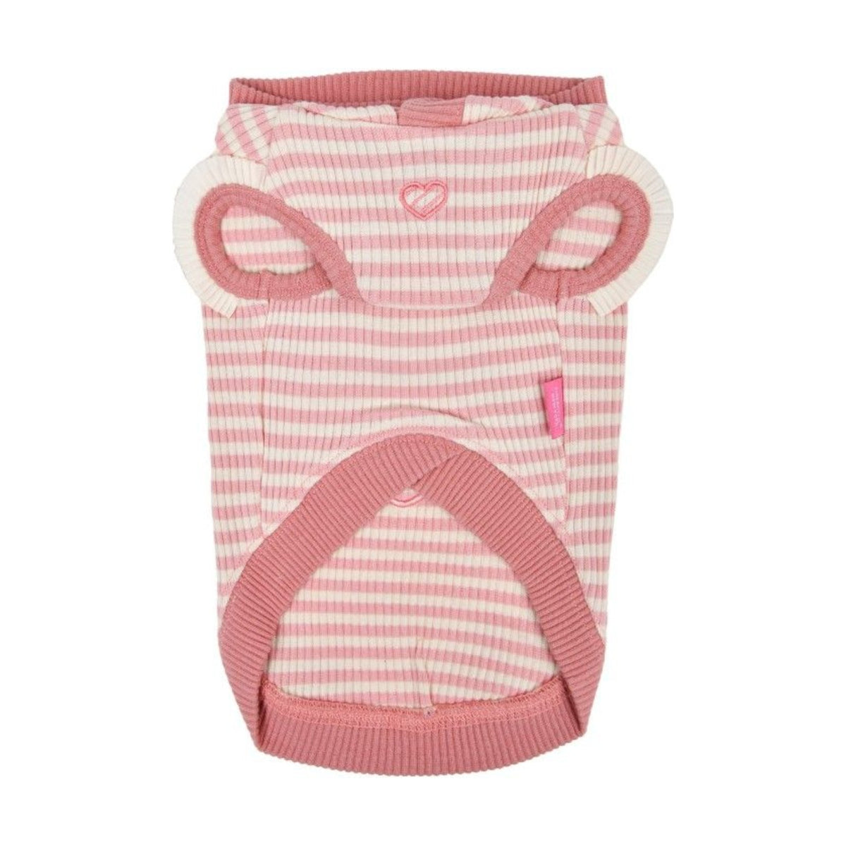 PINKAHOLIC Sweat à capuche Anika – Sweat rayé à motif cœur pour chien – photo 5