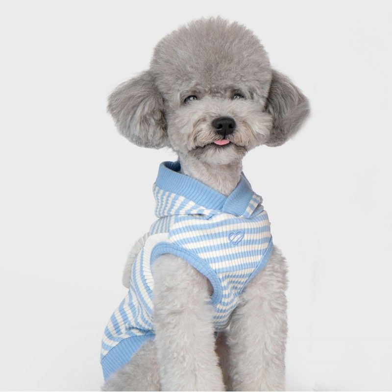 PINKAHOLIC Sweat à capuche Anika – Sweat rayé à motif cœur pour chien – photo 6