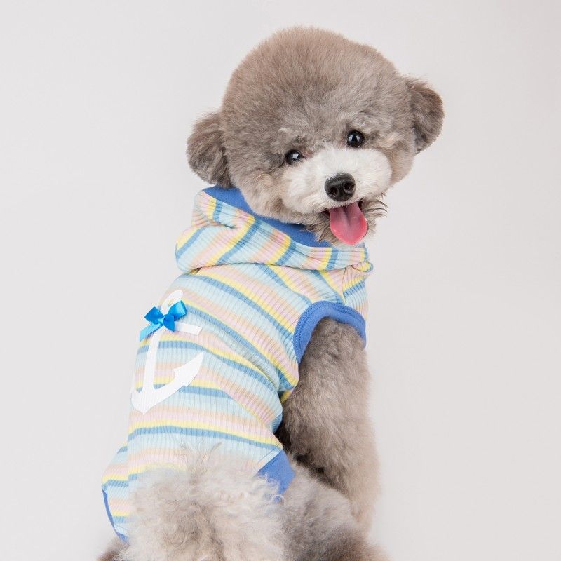 PINKAHOLIC Sweat à capuche Maire – Sweat rayé motif ancre pour chien – photo 6
