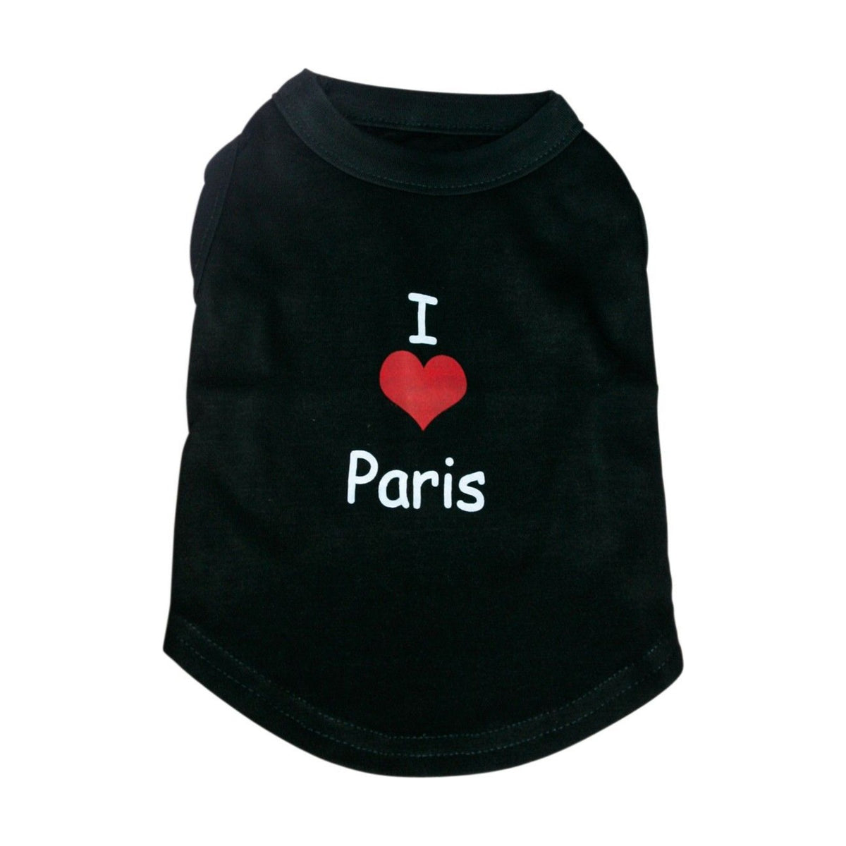 T-shirt noir "I love Paris" pour chien XS