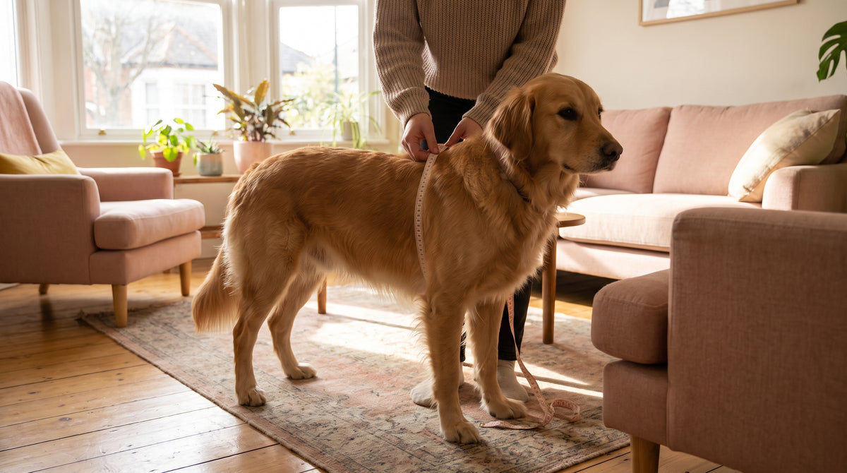Mesure du tour de poitrail d'un chien pour choisir la taille de son harnais