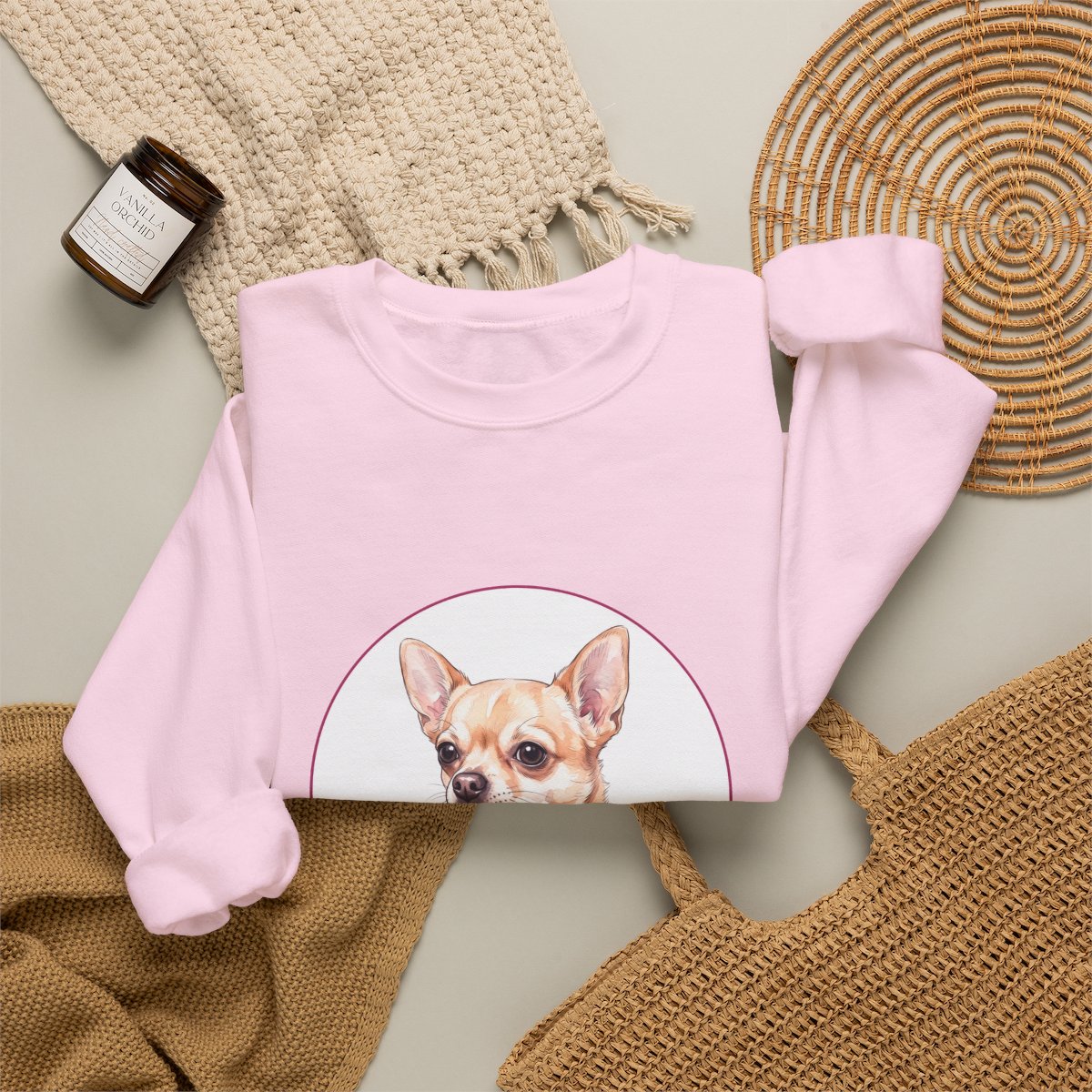 Sweat rose portrait de ton chien – fabriqué en France