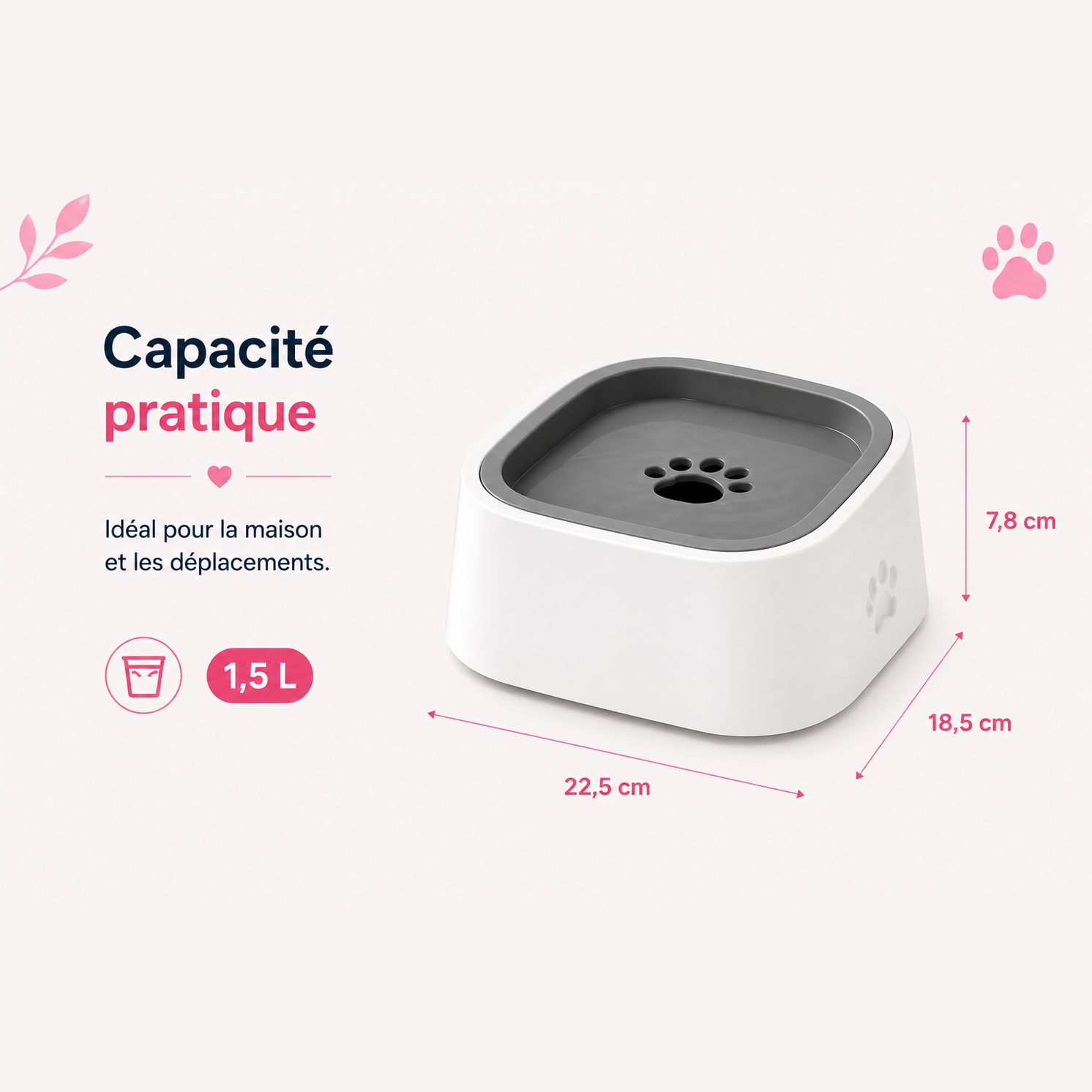 Gamelle anti-éclaboussures portable pour chien AnimoriX