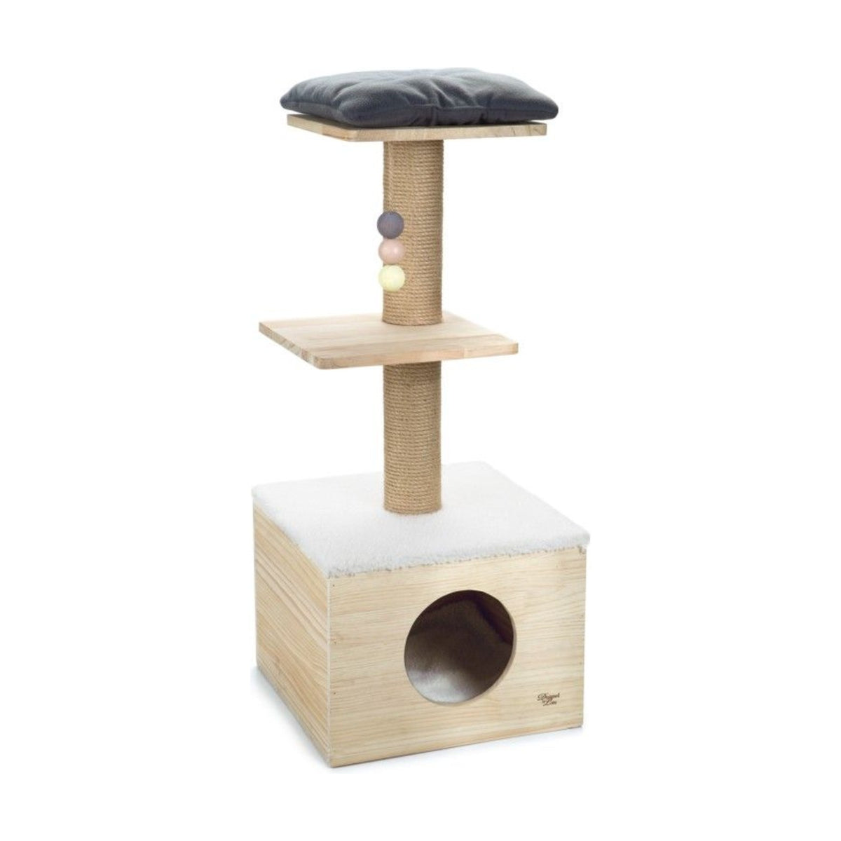 DESIGNED BY LOTTE Arbre à chat Kamina – Arbre avec niche, couverture et coussin – photo 1
