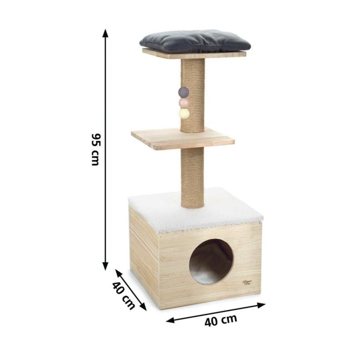 DESIGNED BY LOTTE Arbre à chat Kamina – Arbre avec niche, couverture et coussin – photo 2