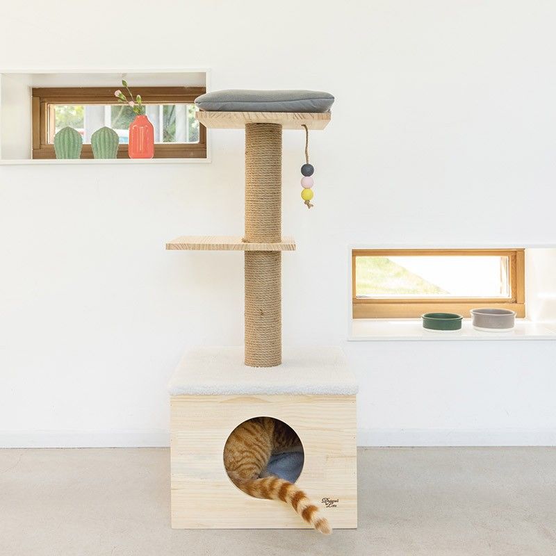 DESIGNED BY LOTTE Arbre à chat Kamina – Arbre avec niche, couverture et coussin – photo 4