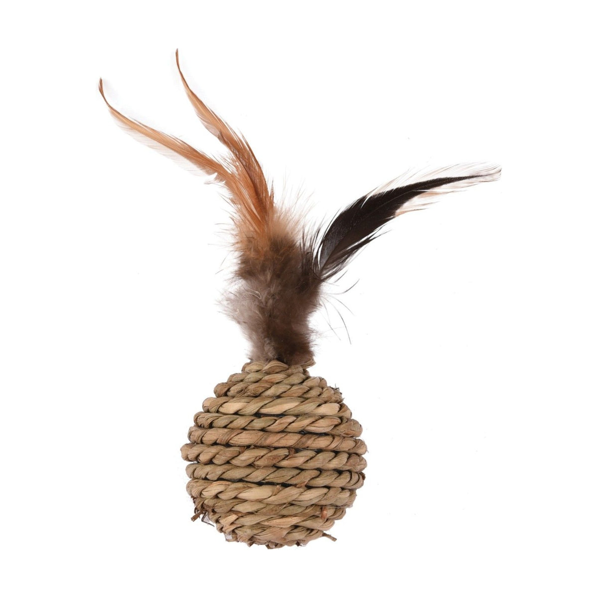 Balle en sisal avec plumes