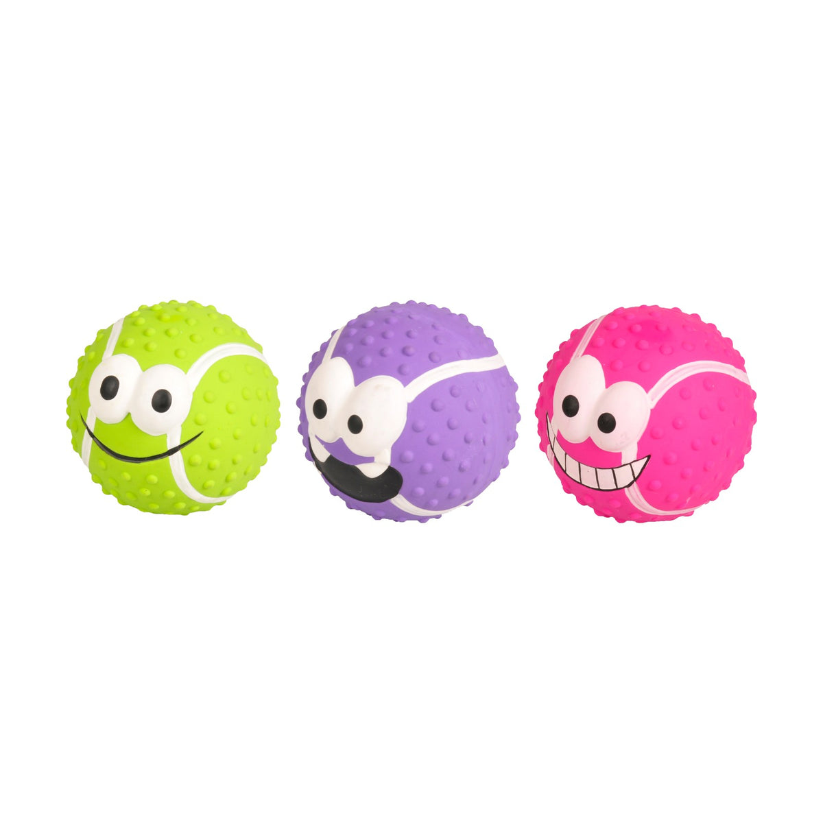 FLAMINGO Balle Smiley en latex 7 cm – Jouet pour chien – photo 2