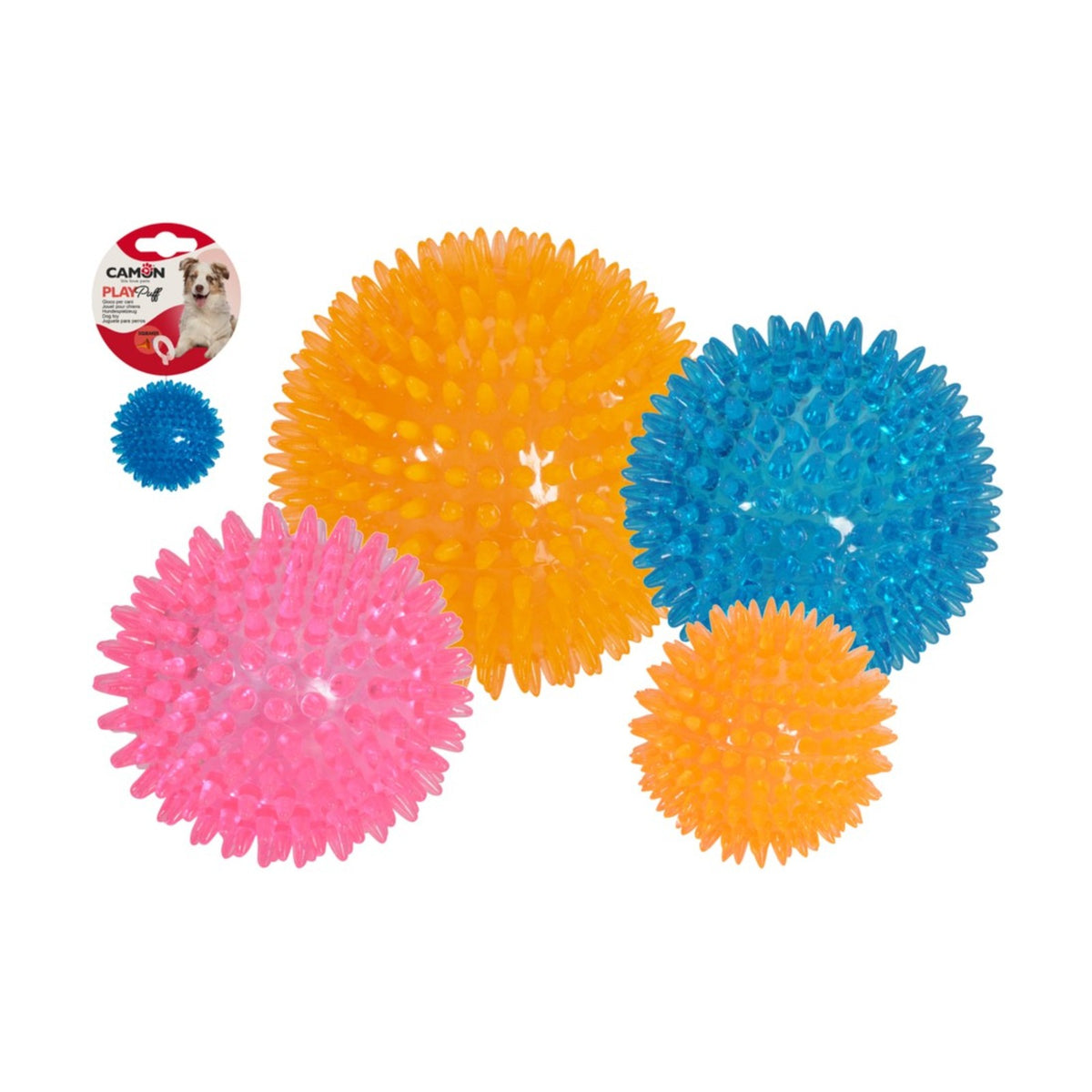 CAMON Balle sonore à picots – Balle fluo flottante pour chien – photo 3
